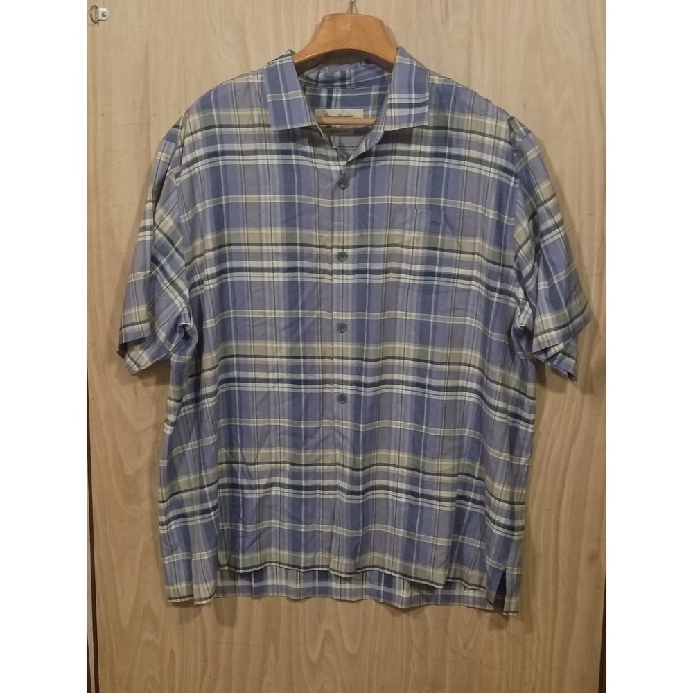 Tommy Bahama Manoa Original Fit Madras Plaid Short Sleeve 100% Silk Mens XXL/TTG